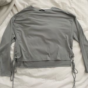 Grey Zara long sleeve blouse, size small